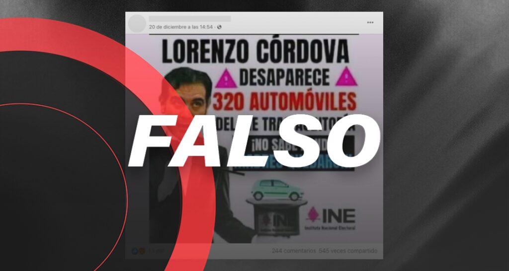 Esta publicación desinforma sobre una auditoría a vehículos del INE 