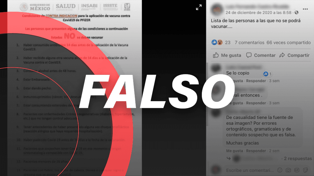 Este listado contiene información falsa sobre la vacunación; no lo emitió Salud