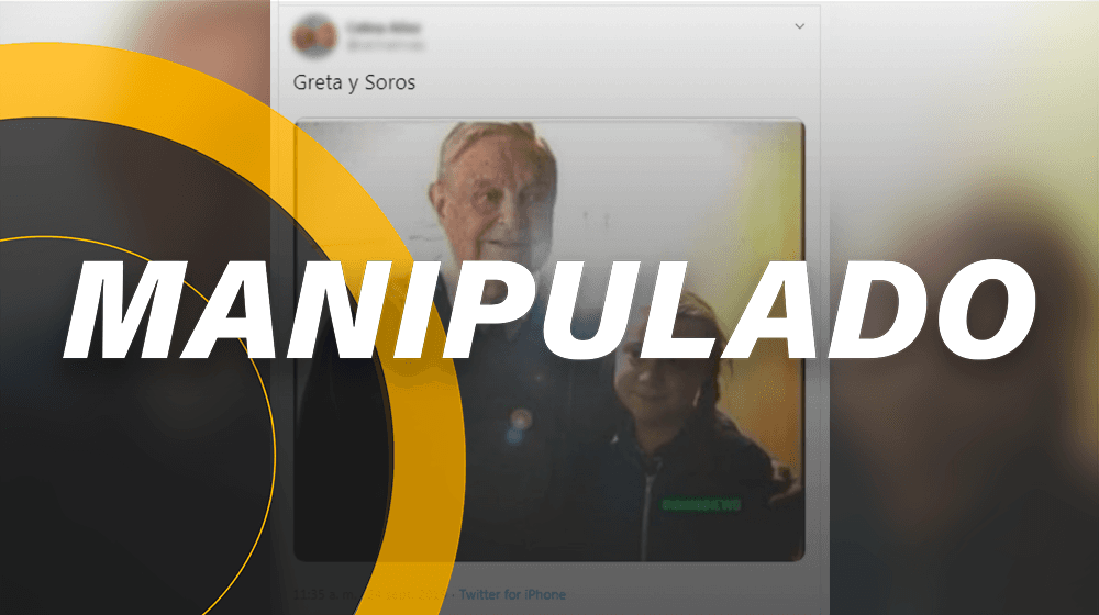 Greta Thunberg no se tomó una fotografía con George Soros, la imagen fue manipulada