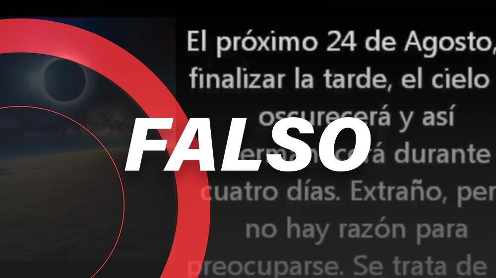 Astronómicamente falso: *Ni eclipse galáctico, ni la Tierra se oscurecerá por días*