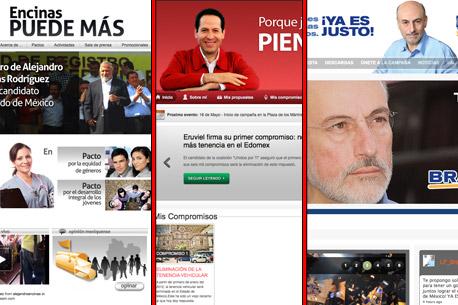 Encinas, Eruviel y Bravo Mena relanzan sus portales de campaña