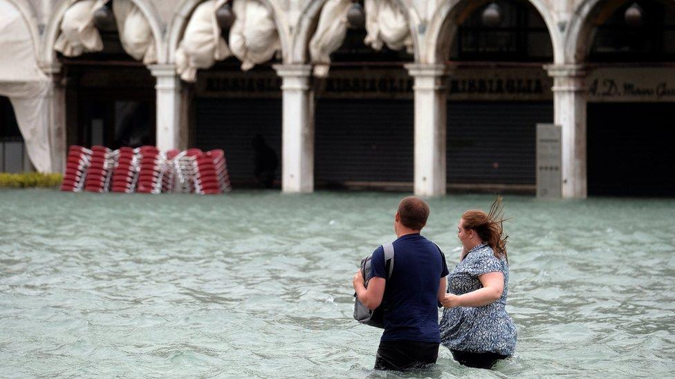 Venecia inundada: las impresionantes imágenes de la ciudad bajo el agua por las tormentas