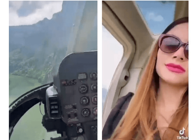 Esposa de funcionario del IMSS en Chiapas presume ‘paseo’ en helicóptero oficial que traslada vacunas