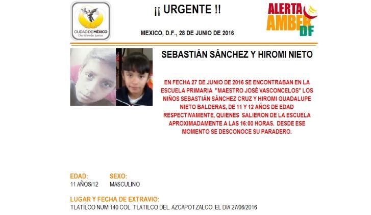 Dos niños escaparon para evitar regaño por besarse; fueron ubicados 18 horas después