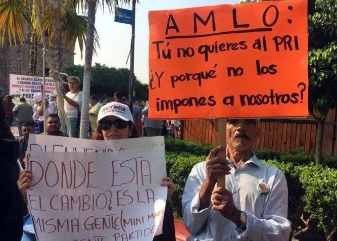 Simpatizantes de AMLO le reclaman en Jalisco candidaturas para expriistas