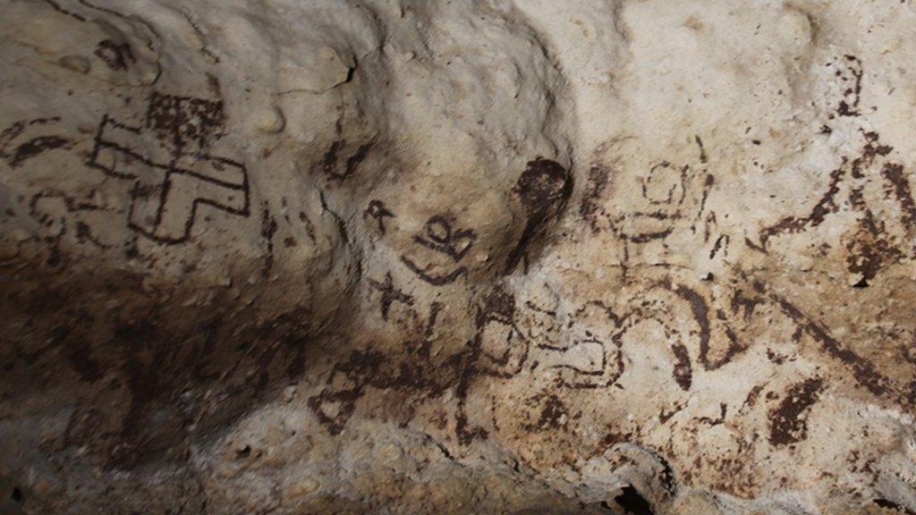 México: las enigmáticas pinturas rupestres de la cultura maya encontradas en una cueva de Yucatán