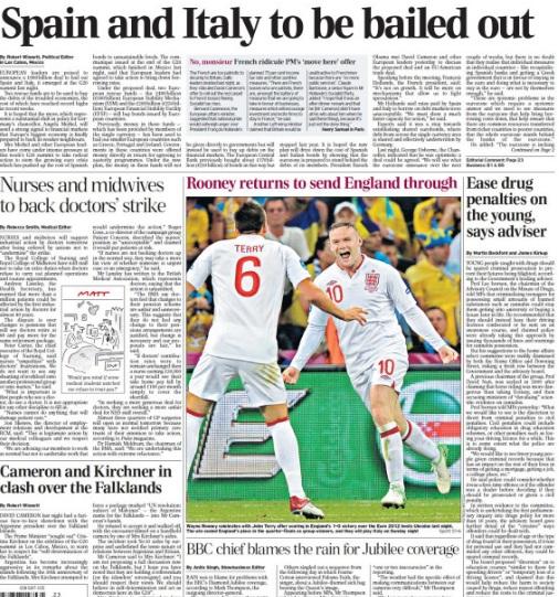 Diarios ingleses prevén rescate multimillonario de España e Italia