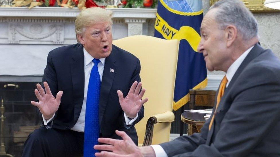 La insólita discusión en público en que Trump amenaza con un cierre de gobierno si el Congreso no financia el muro con México