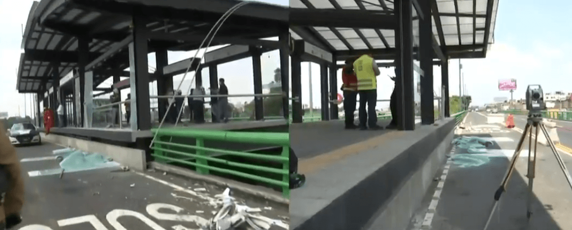 Tráiler choca y daña estación Hospital Troncoso del Metrobús (aún no inaugurada)