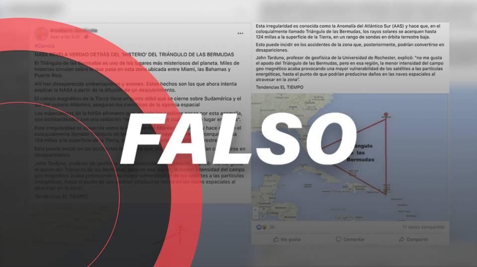 Si lees por ahí que la *’NASA reveló el misterió del Triángulo de las Bermudas’*, ¡no les creas!