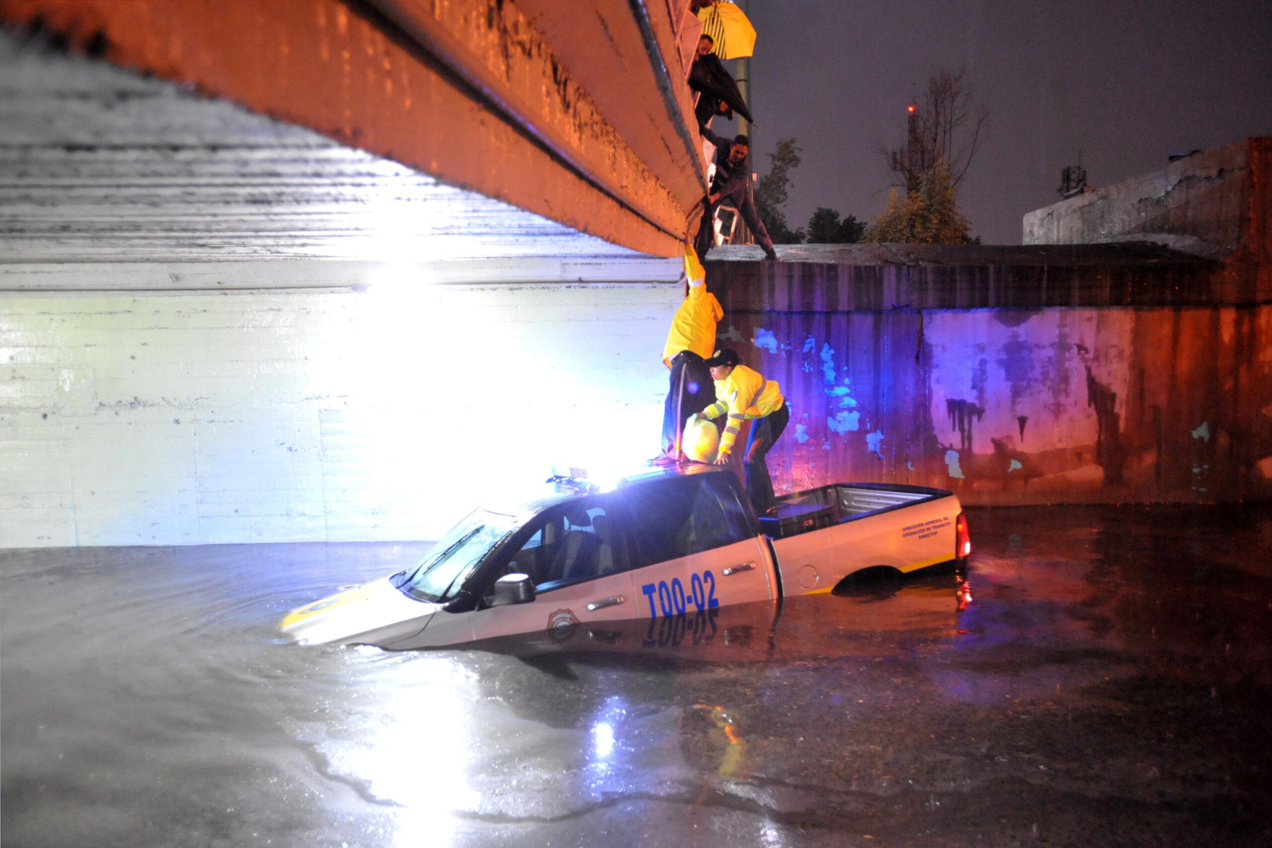 La ciudad de México bajo la lluvia