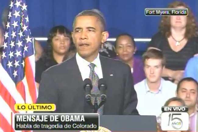 Pide Obama un minuto de silencio por asesinados en Denver