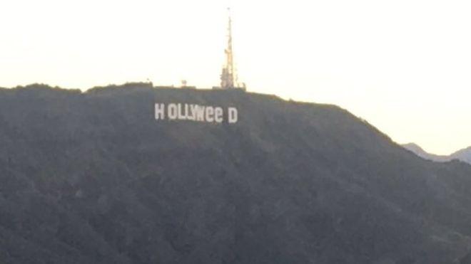 ¿Hollyweed? Los Ángeles despierta con un nuevo símbolo en una broma de Año Nuevo