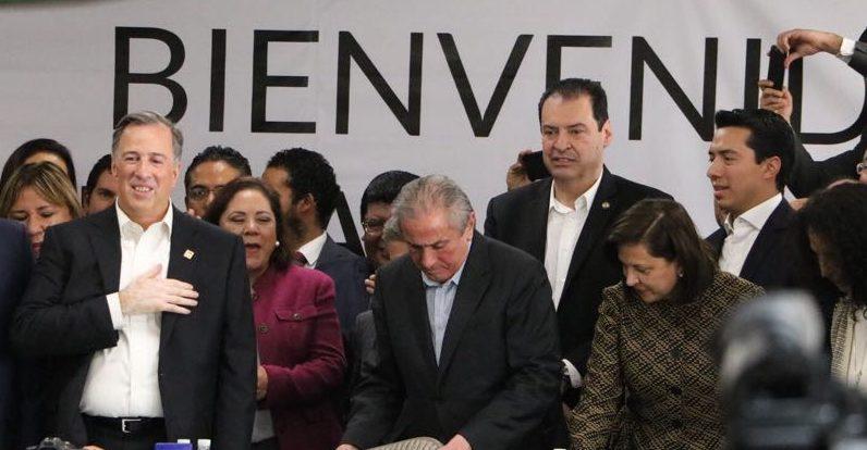 Aplausos, porras, banderines, el priismo da la bienvenida a Meade como su precandidato