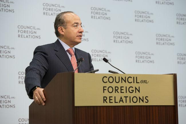 Felipe Calderón se dirige al Council on Foreign Relations en EU