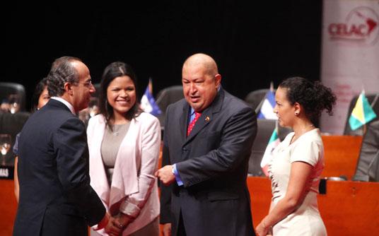 Calderón y Chávez, en reunión bilateral en Venezuela