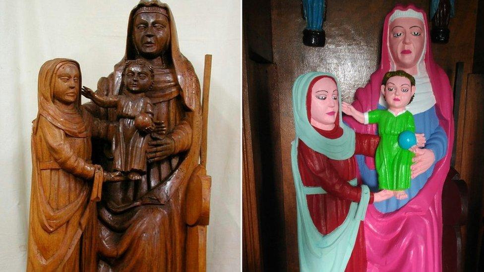 La polémica “restauración” de tres esculturas de madera del siglo XV en una iglesia de España