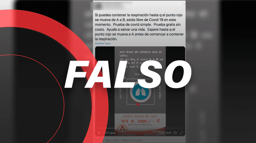 Este mito volvió y sigue siendo mentira: *no se puede diagnosticar COVID-19 al aguantar la respiración*