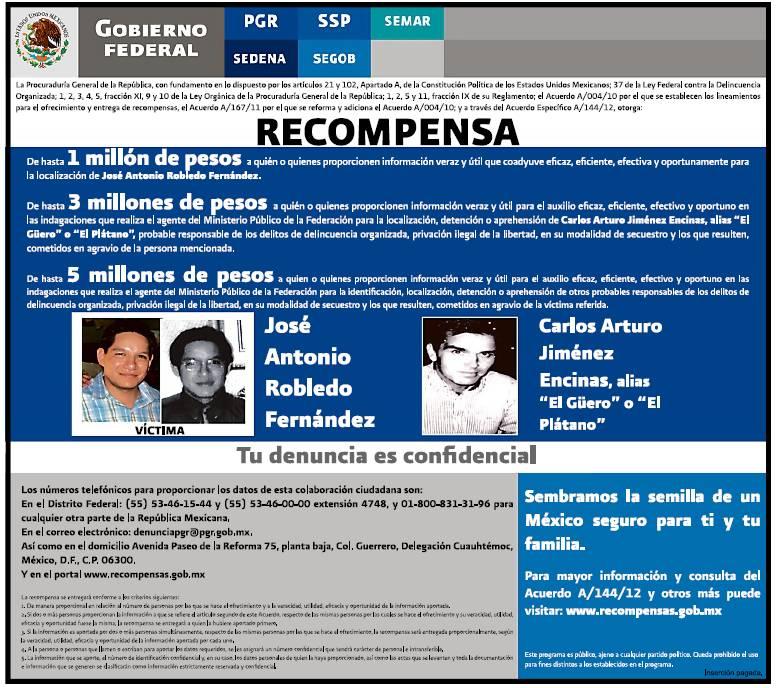 PGR omite difundir en Coahuila recompensa por secuestrador