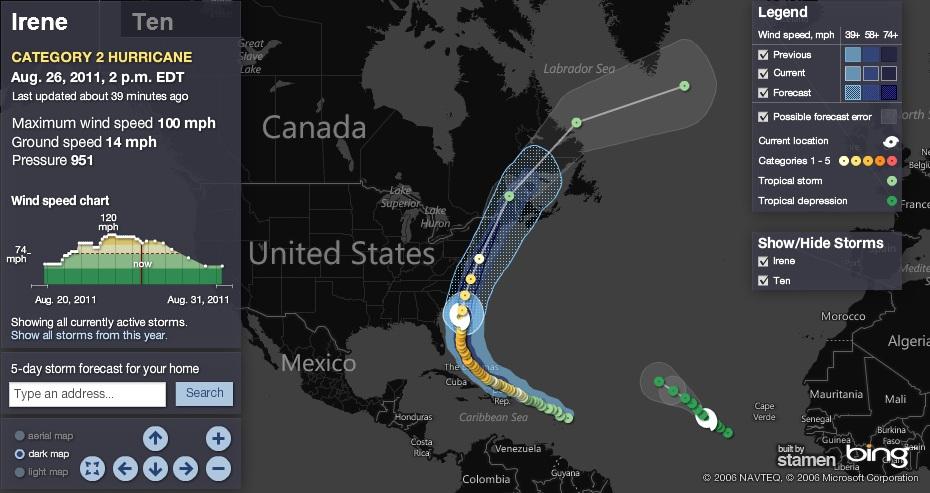 Todo indica que <i>Irene</i> será un huracán histórico: Obama; declara emergencia en NY