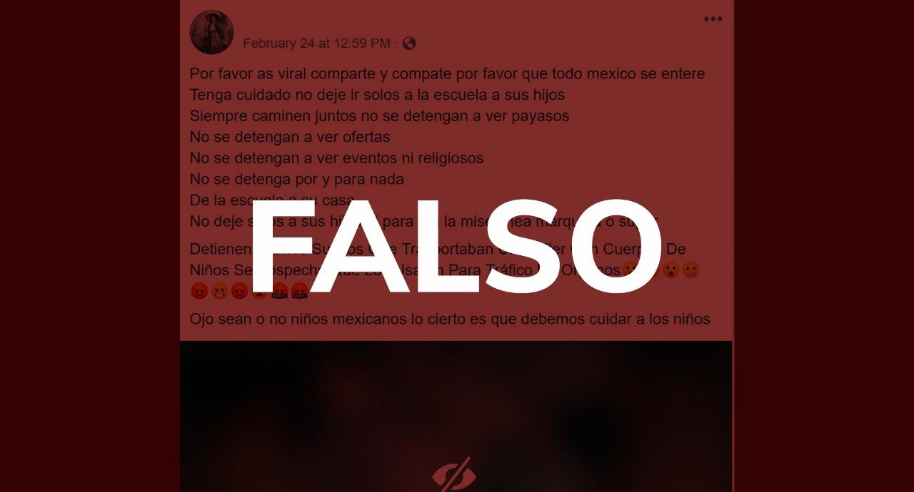 Difunden información falsa sobre secuestro de niños y su traslado en tráilers