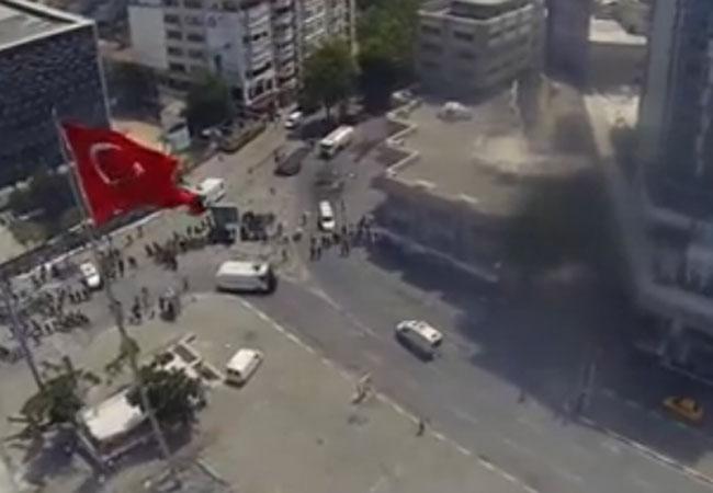 Enfrentamientos en Turquía vistos con un helicóptero a control remoto