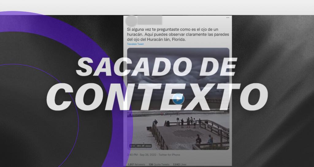 Este video no muestra  ‘el ojo del huracán’ Ian, como aseguran en redes