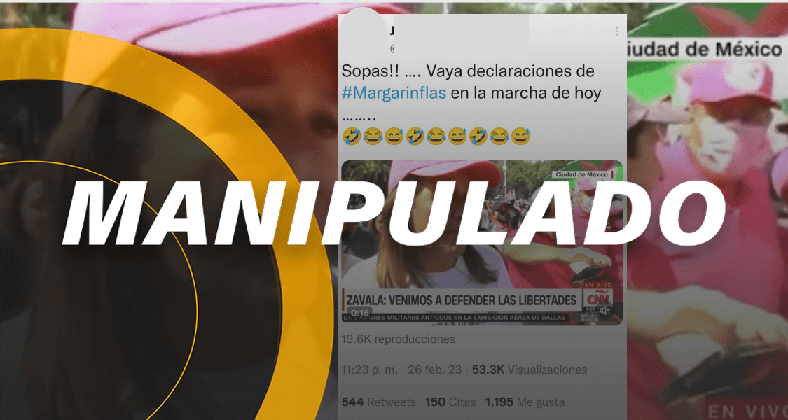 ​​Este video de Margarita Zavala en la marcha del INE fue manipulado