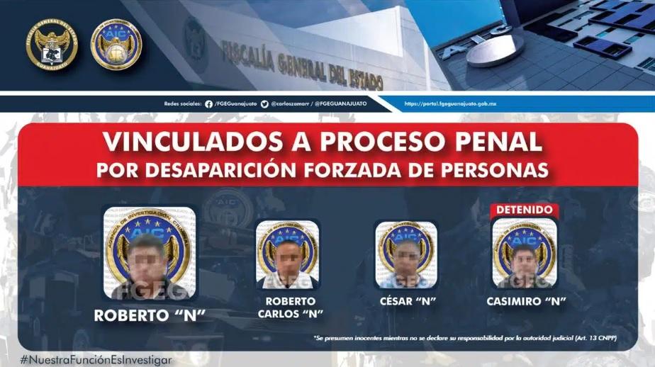 Vinculan a proceso a director de seguridad y a dos policías por desaparición forzada en Guanajuato