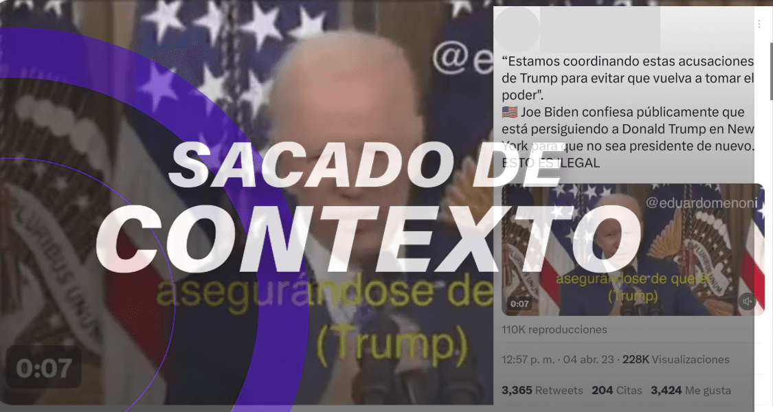 Biden no confesó persecución para que Trump no sea presidente, el video no es reciente