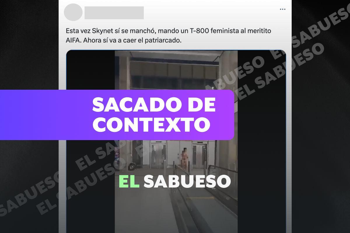 Este video no muestra a una mujer desnuda atacando a pasajeros del AIFA, se grabó en Chile