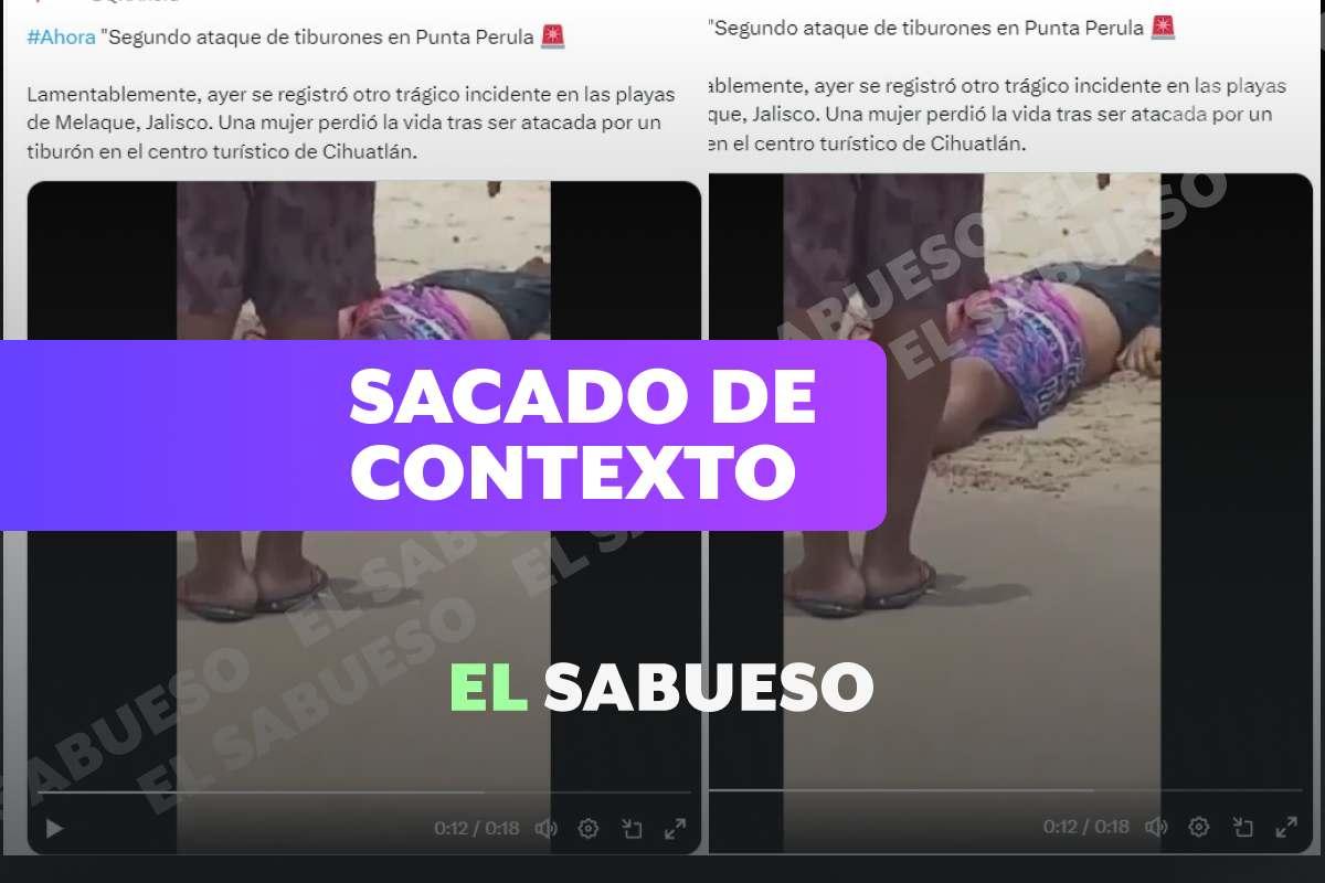 Este video muestra ataque de tiburón en Brasil, no en Jalisco