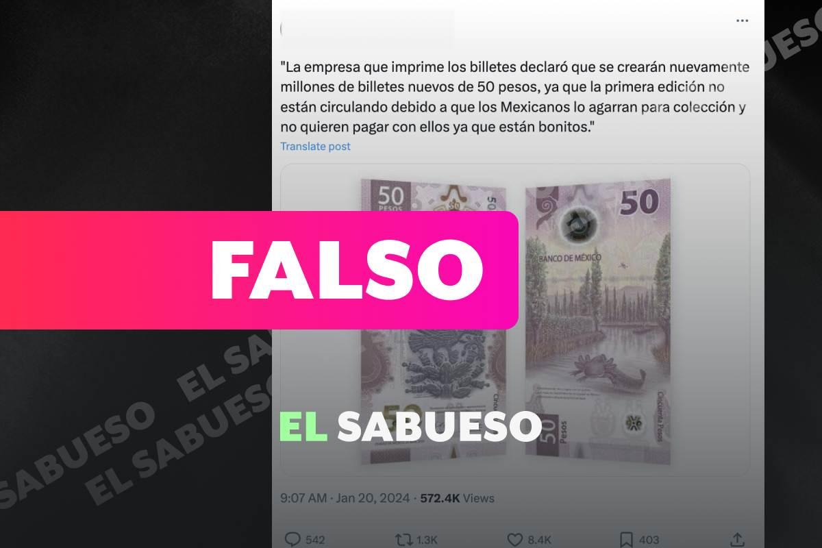 Es falso que una empresa imprimirá más billetes de ajolote