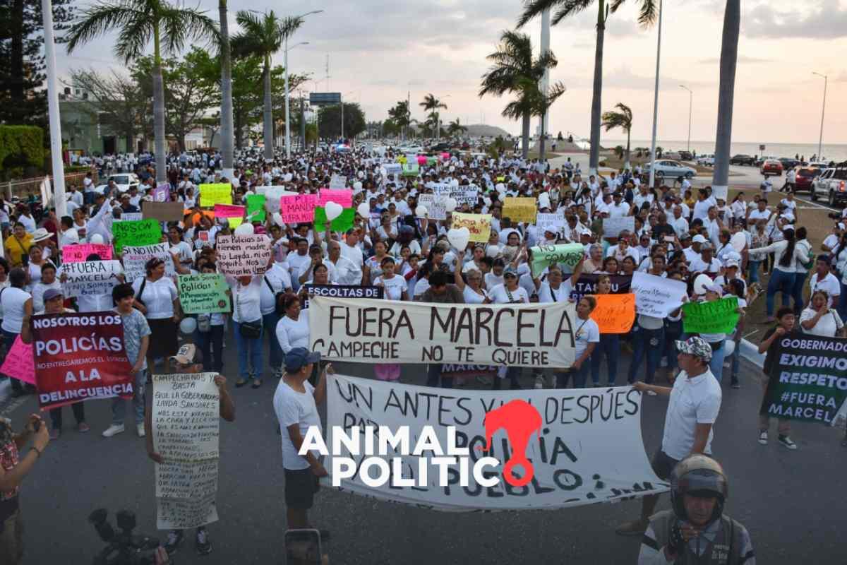 Ciudadanos salen a las calles de Campeche y exigen la renuncia de la titular de Seguridad