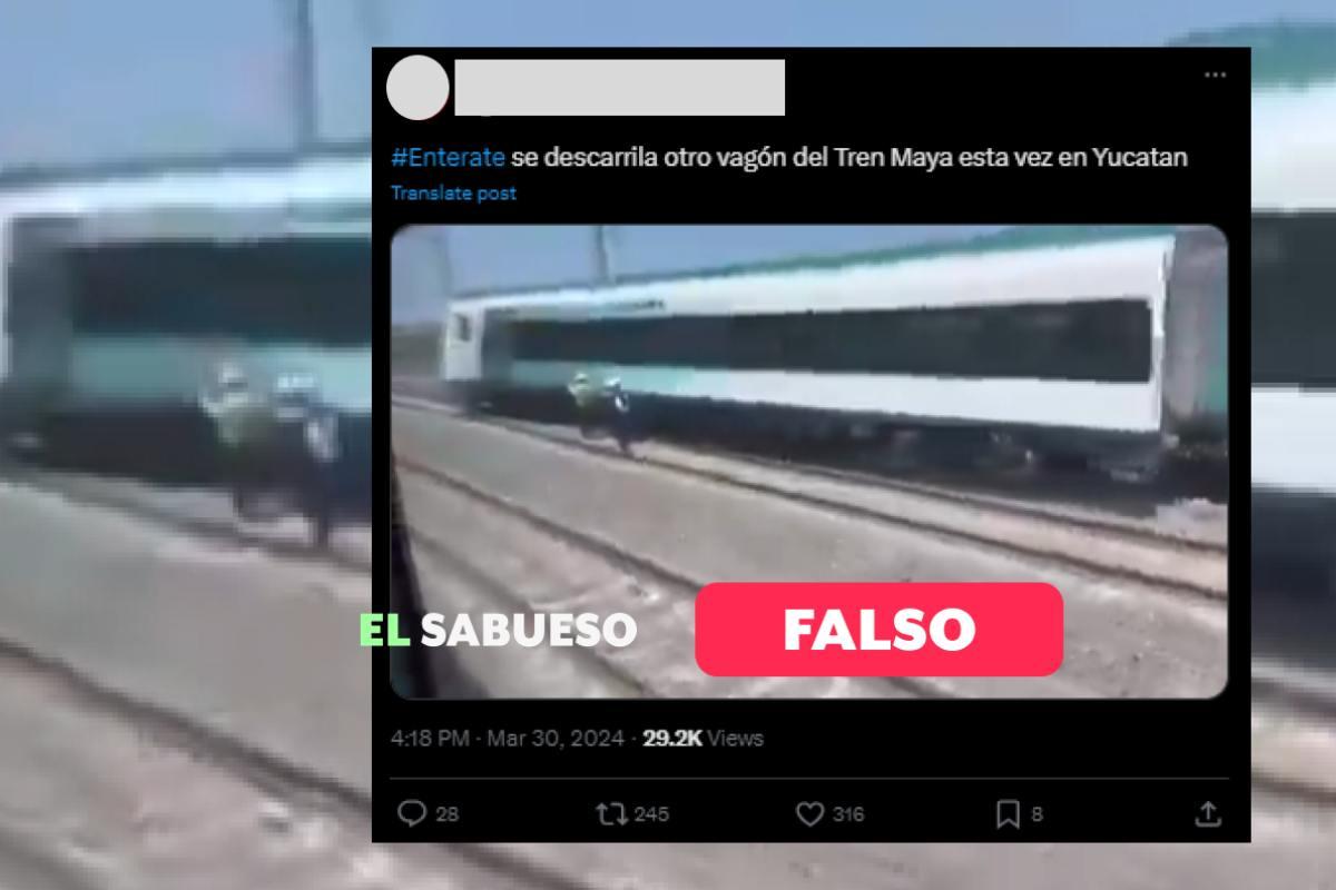 Falso que se haya descarrilado otro vagón del Tren Maya