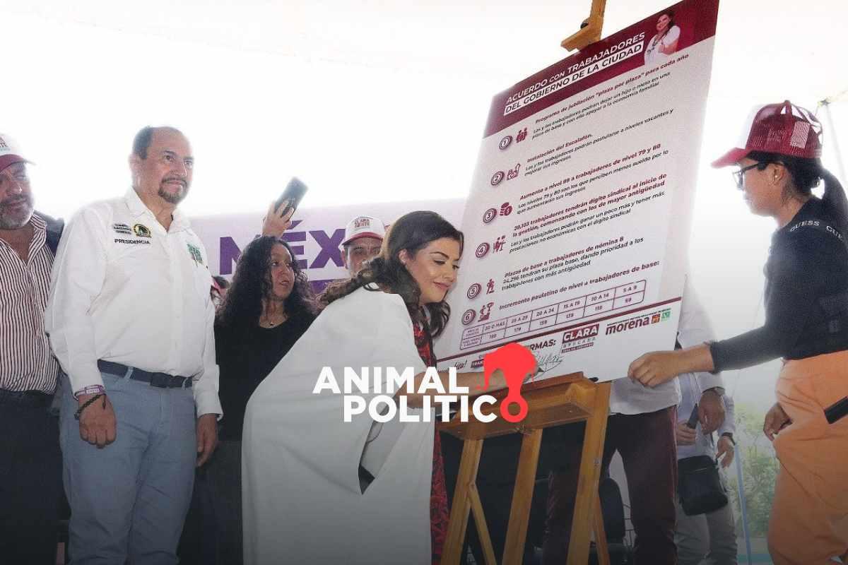 Heredar plazas y aumento salarial: las promesas de Clara Brugada para los trabajadores de la CDMX