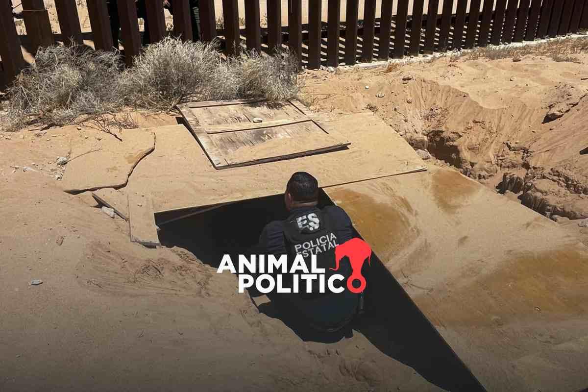 FGR localiza túnel a un costado del muro fronterizo entre México y EU; investigan trafico de drogas 