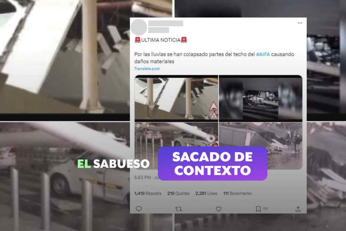 ¿El techo del AIFA colapsó por las lluvias? No, imágenes y videos muestran aeropuerto en India