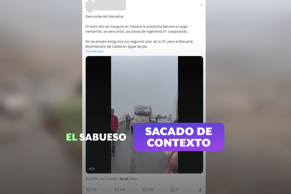 No colapsó la nueva carretera de Oaxaca; las imágenes son de un deslave