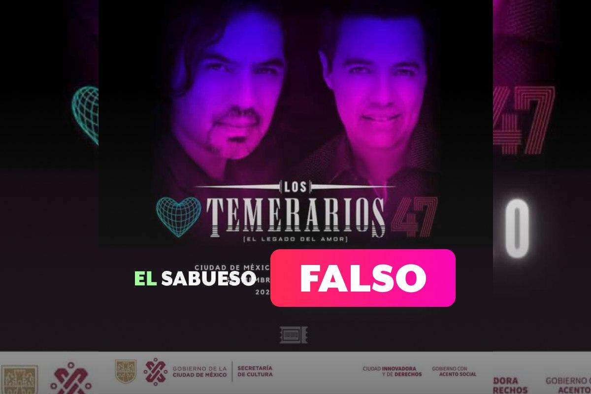 Los Temerarios no anunciaron un concierto gratis en el Zócalo