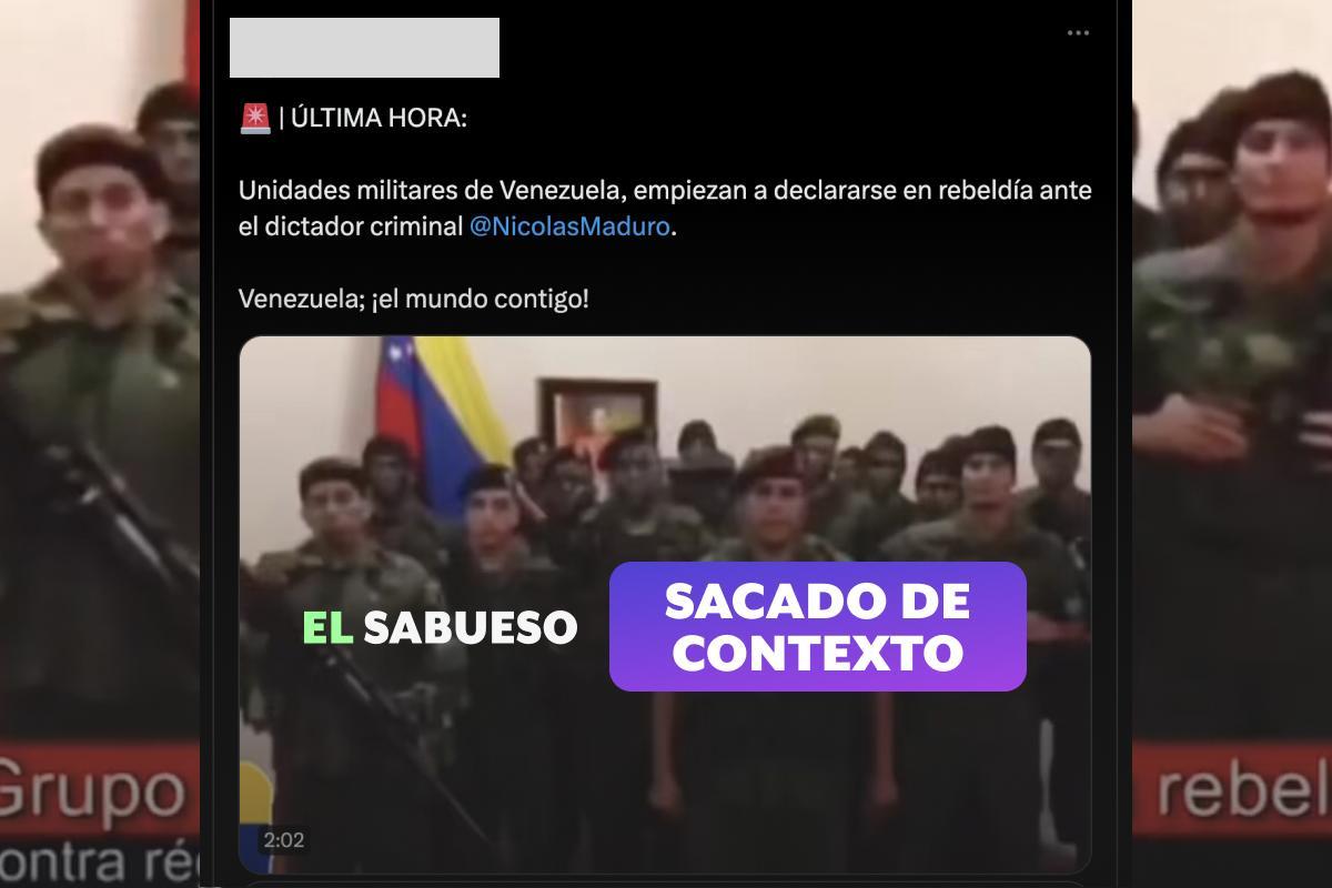 El video en donde militares venezolanos se declaran en rebeldía es del 2017 