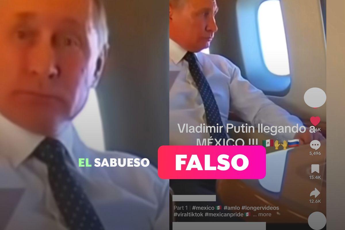 Este video no muestra a Vladimir Putin volando hacia México, es de viaje a Siria en 2017