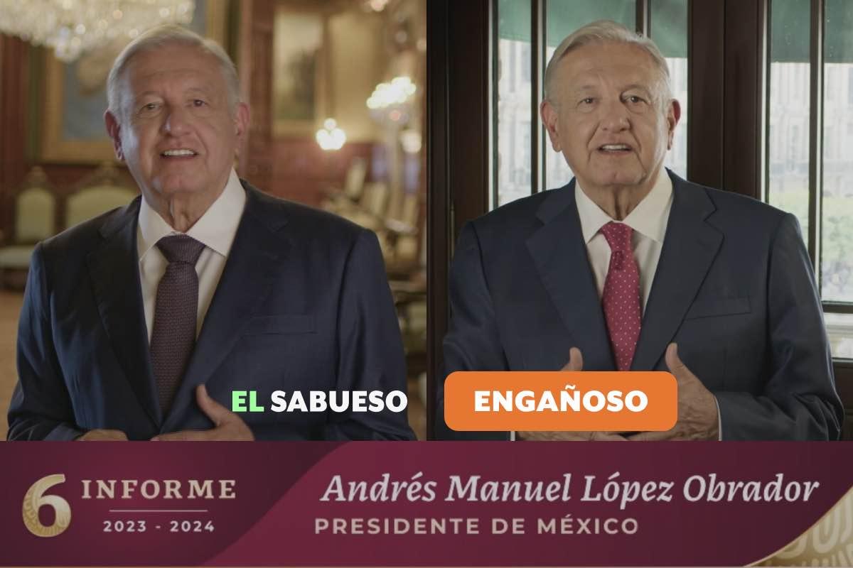 AMLO presenta datos falsos y engañosos sobre seguridad y energía en spots del sexto informe