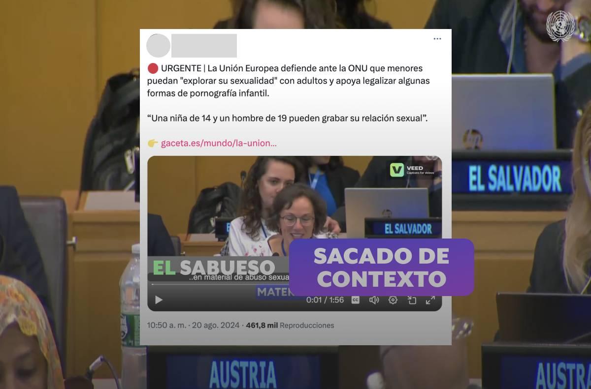 La Unión Europea y la ONU no promueven que menores tengan relaciones sexuales con adultos