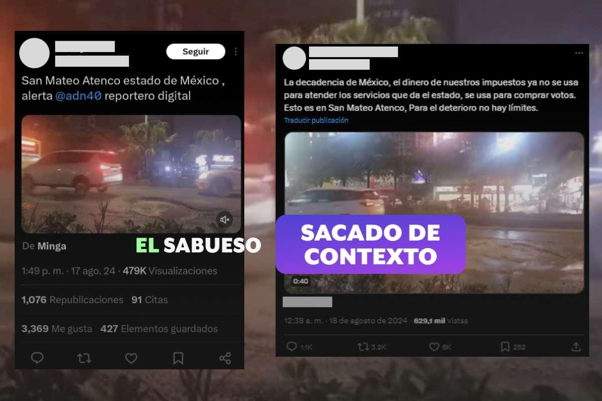 ¿Bache en San Mateo Atenco, Edomex? No, el video fue grabado en China y circula desde 2020 