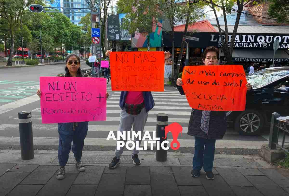 “Alto a la gentrificación”: vecinos de la colonia Roma protestan por megaobras