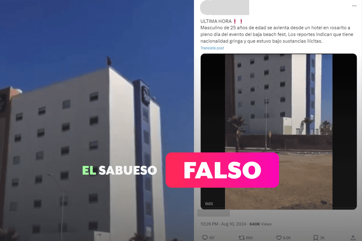 Falso que un estadounidense se suicidó durante el Baja Beach Fest 2024 en México