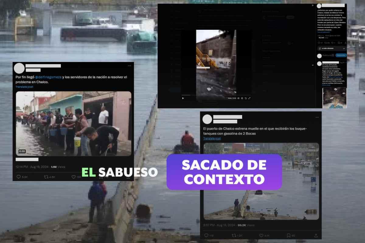 Desinforman sobre inundaciones en Chalco con fotos y videos sacados de contexto 