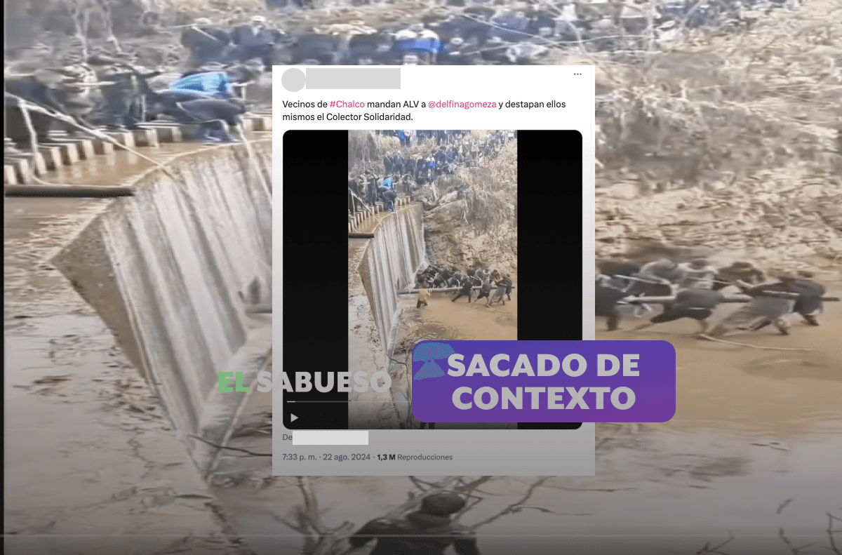 Video no muestra a vecinos de Chalco destruyendo el Colector Solidaridad para liberar agua estancada