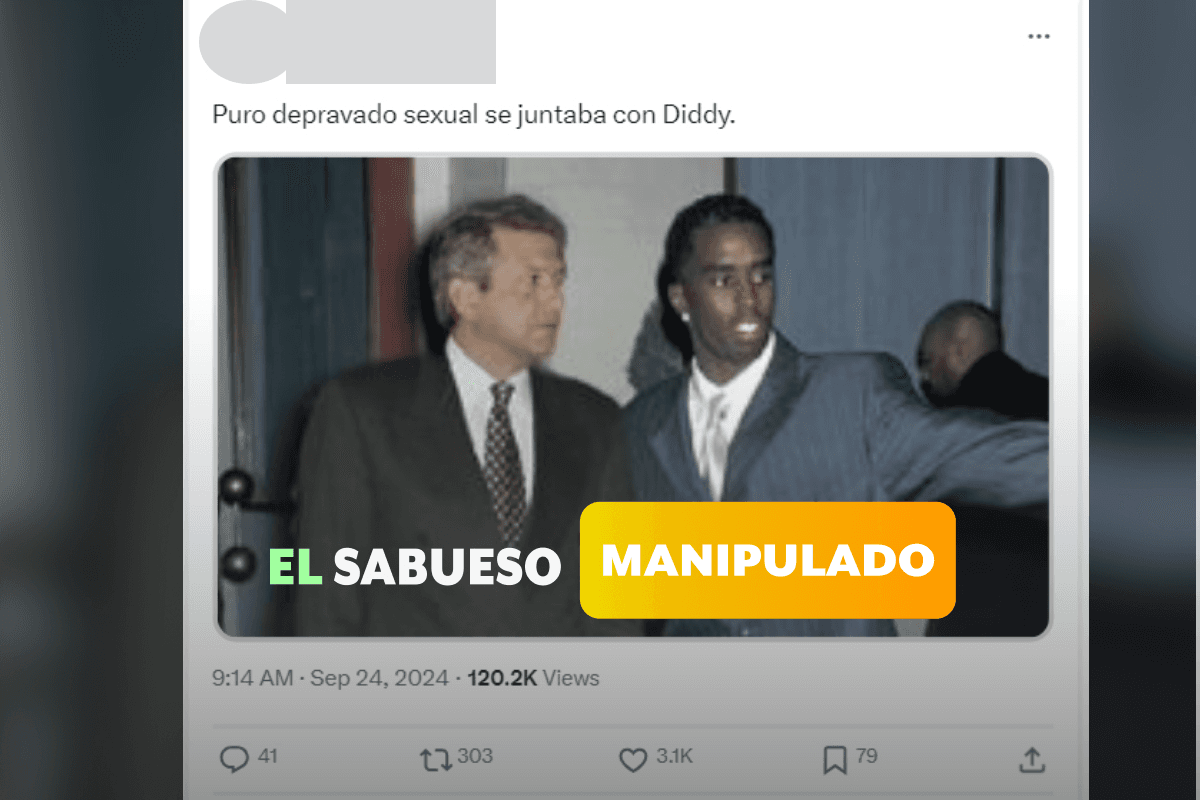 ¿AMLO junto al rapero Sean ‘Diddy’ Combs? No, es una imagen manipulada